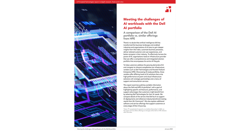 New Principled Technologies Research Report Compares Dell AI Portfolio with Similar Offerings from HPE