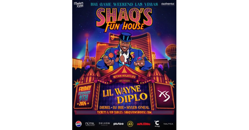 Shaquille O’Neal Heads to Big Game Weekend: Announcing Shaq’s Fun House 2024 at Wynn Las Vegas’ Iconic XS Nightclub