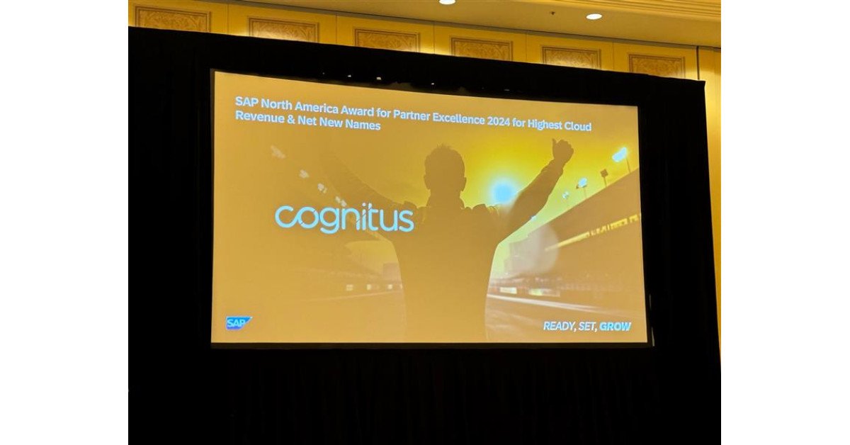 Cognitus Receives SAP® North America Partner Excellence Award 2024 for Highest Cloud Revenue and Net New Names