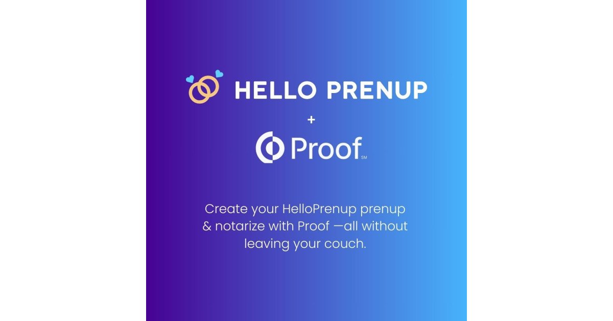 HelloPrenup and Proof Announce Strategic Partnership