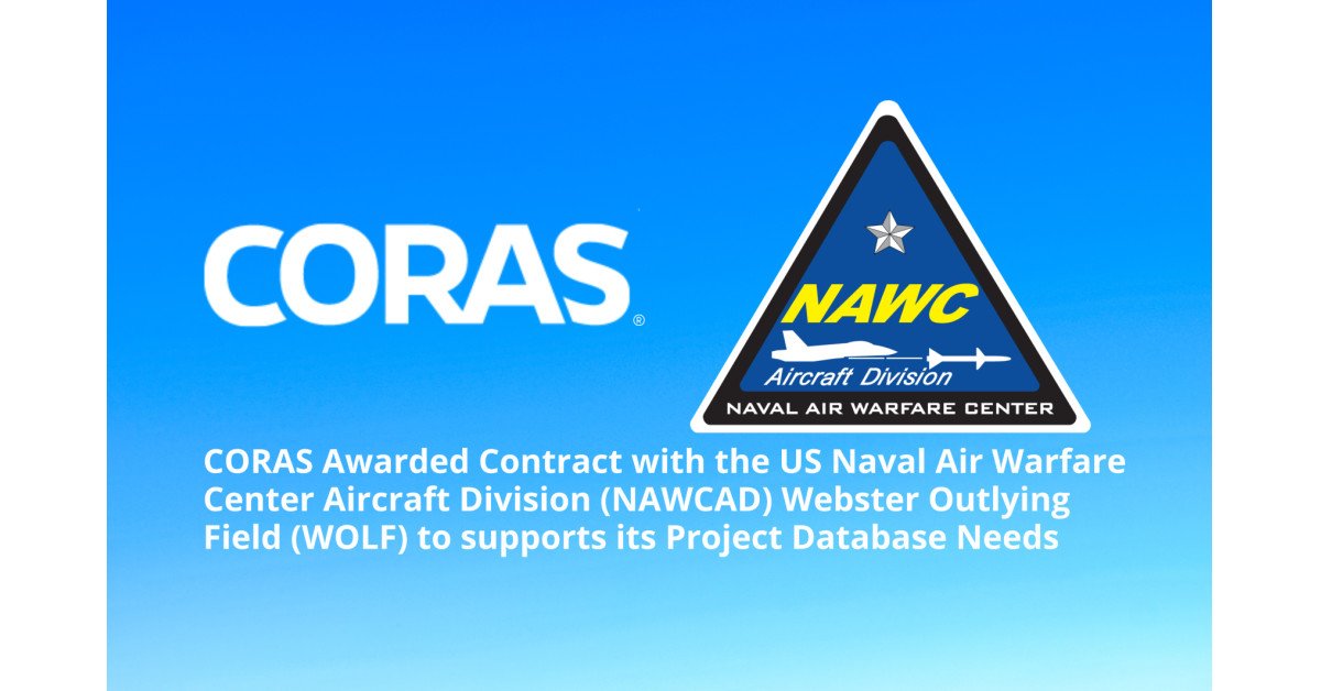 CORAS Awarded Contract With the US Naval Air Warfare Center Aircraft Division (NAWCAD) Webster Outlying Field (WOLF) to Supports Its Project Database Needs