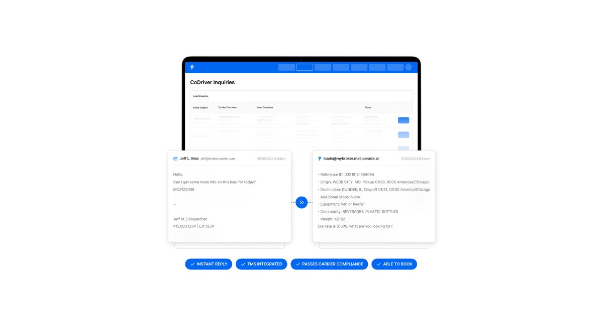 Parade’s CoDriver Brings Generative AI to McLeod Software’s PowerBroker TMS Users