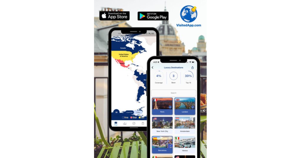 Most Visited Luxury Destinations Around the World Published by Custom Travel Map App, Visited